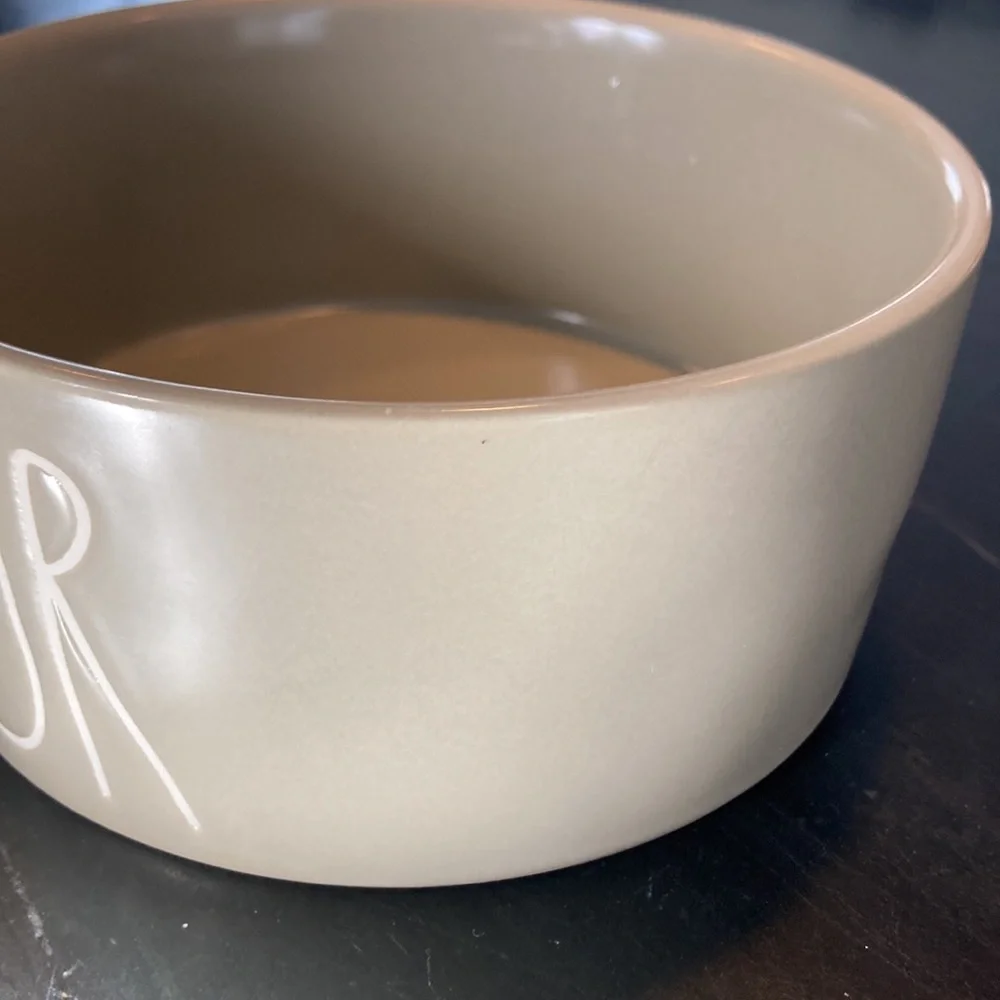RAE DUNN | SAVOR | Ceramic Gray Dog Food Bowl | New